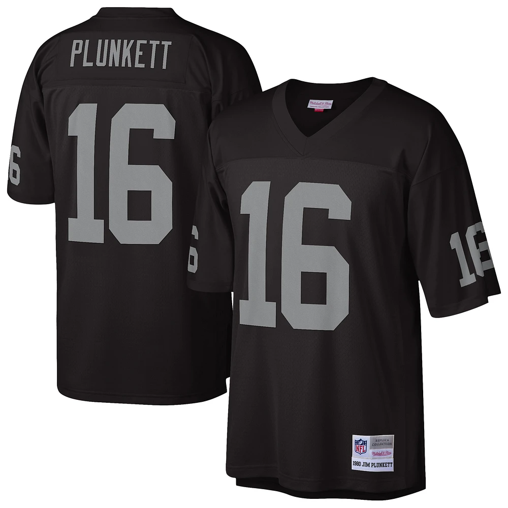 Men's Mitchell & Ness Jim Plunkett Black Oakland Raiders 1980 Legacy Replica Jersey