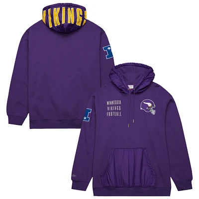 Men's Mitchell & Ness Purple Minnesota Vikings Vintage Logo Team OG 2.0 Fleece Pullover Hoodie