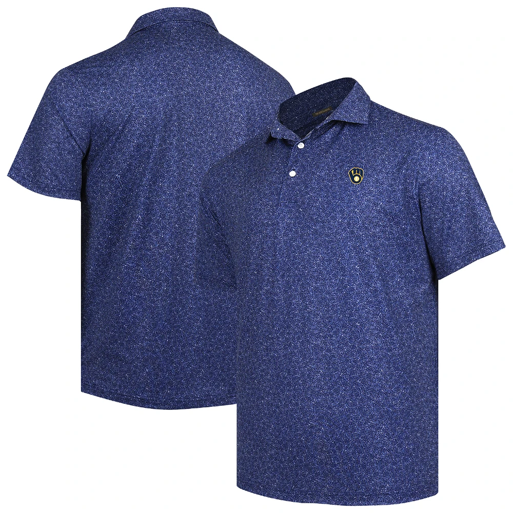 Men's Navy Milwaukee Brewers Tahoe Print Polo
