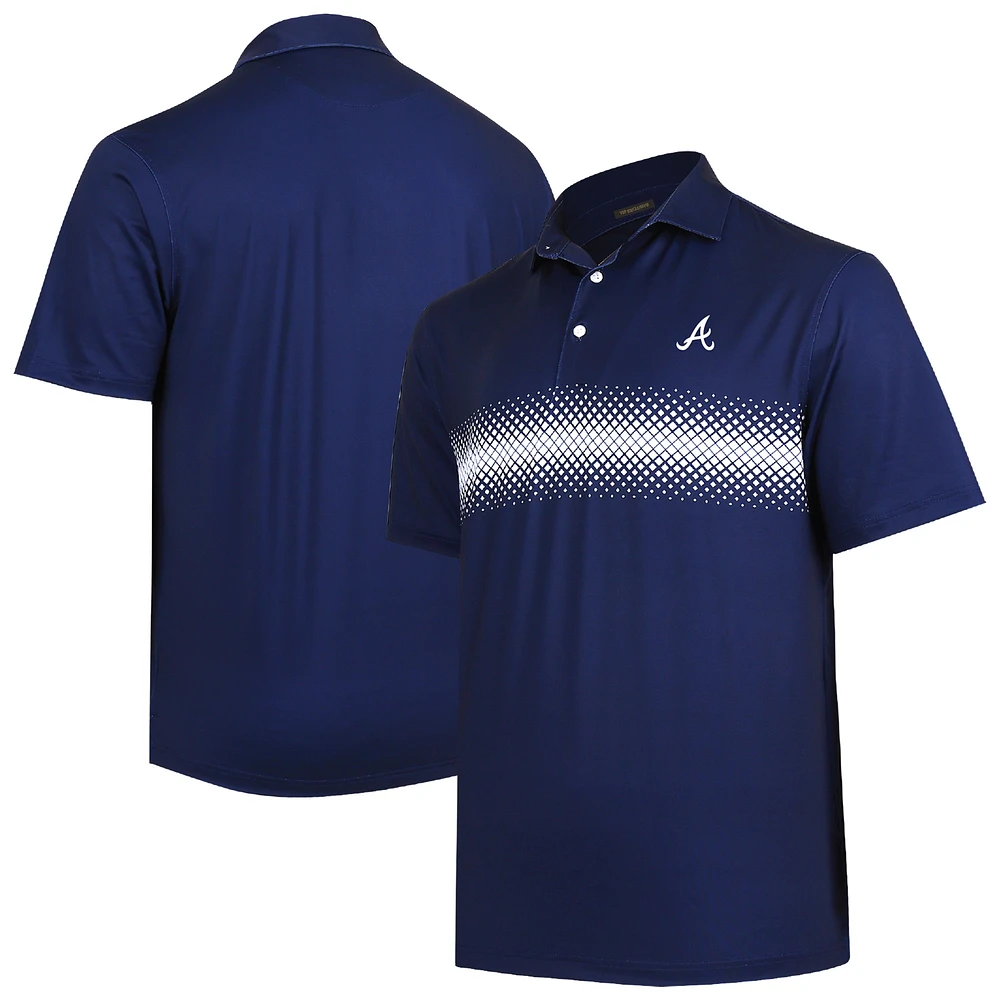 Men's Navy Atlanta Braves Collins Stripe Polo