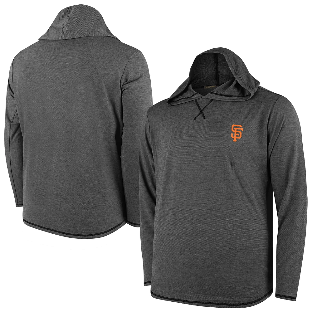 Men's Black San Francisco Giants Butter Stripe Tri-Blend Long Sleeve Hoodie T-Shirt