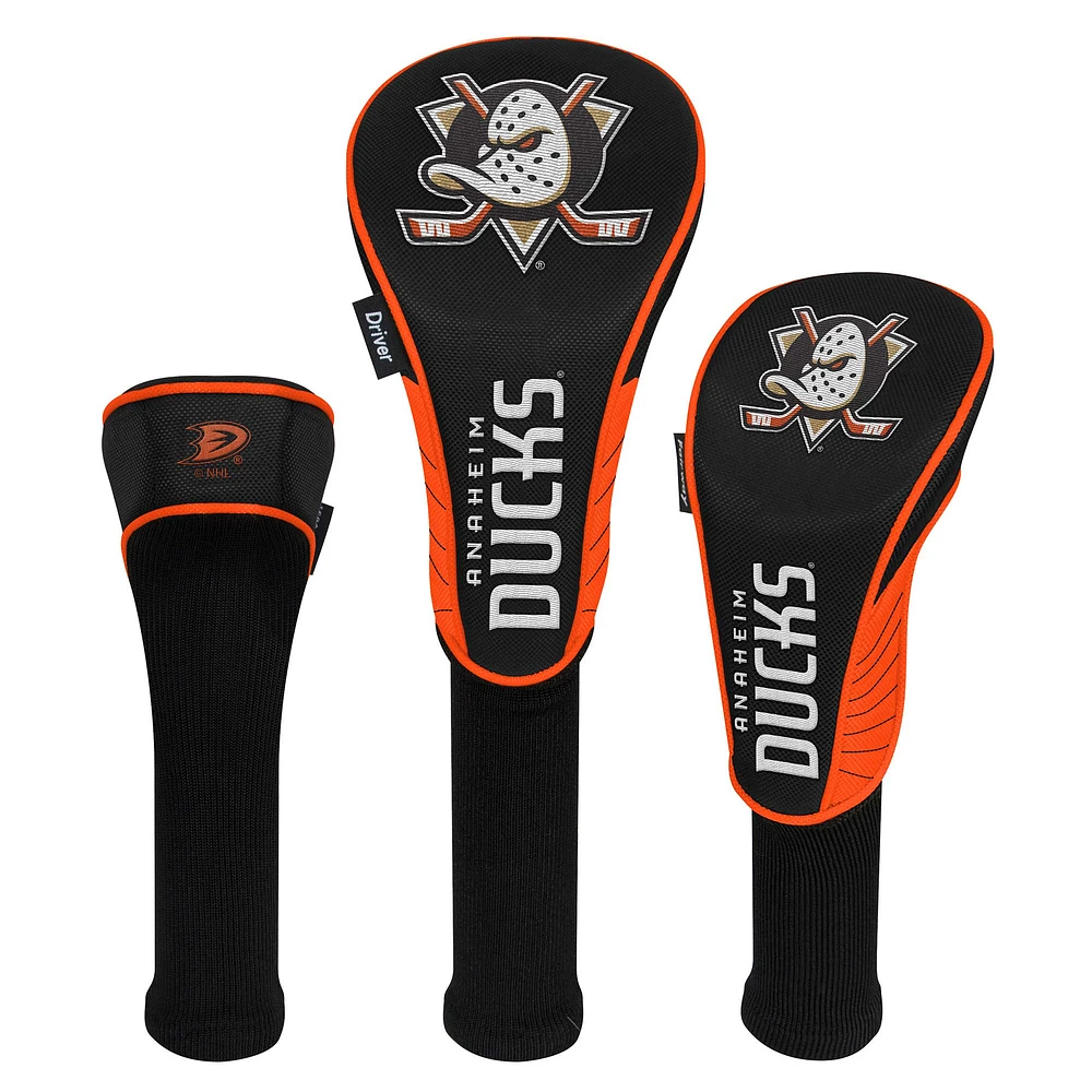 WinCraft Anaheim Ducks 3-Pack Golf Club Headcovers Set