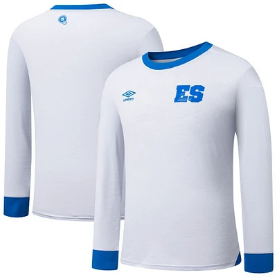 Men's Umbro White El Salvador National Team 2025 Away Replica Long Sleeve Jersey
