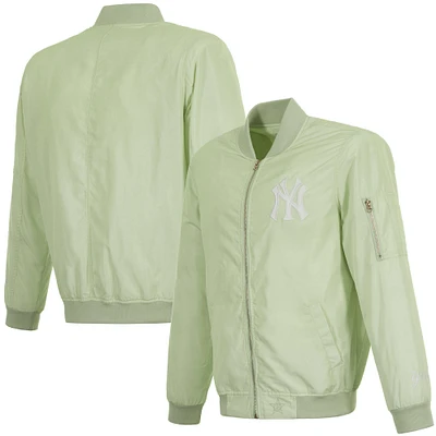 Men's JH Design Mint New York Yankees Nylon Bomber Full-Zip Jacket