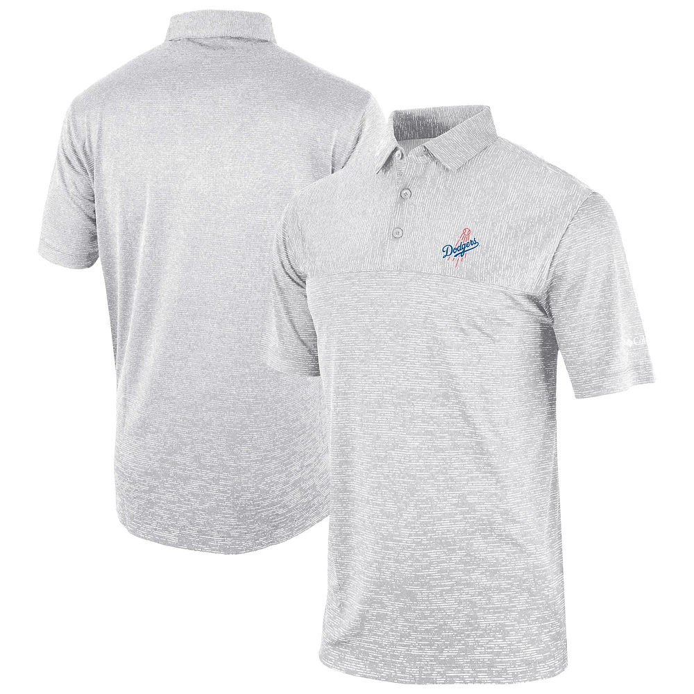 Men's Columbia Gray Los Angeles Dodgers Omni-Wick Heading Out Polo