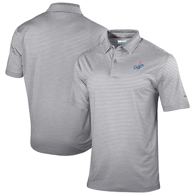Men's Columbia Gray Los Angeles Dodgers Omni-Wick Stroll Polo