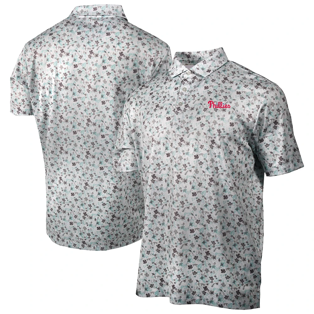 Men's Columbia Gray Philadelphia Phillies Omni-Wick Countryside Green Polo