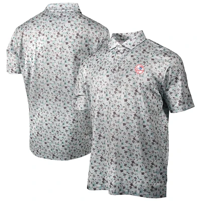 Men's Columbia Gray New York Yankees Omni-Wick Countryside Green Polo