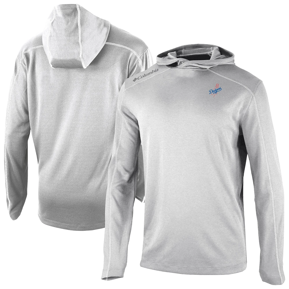Men's Columbia Gray Los Angeles Dodgers Omni-Wick Shotgun Pullover Hoodie