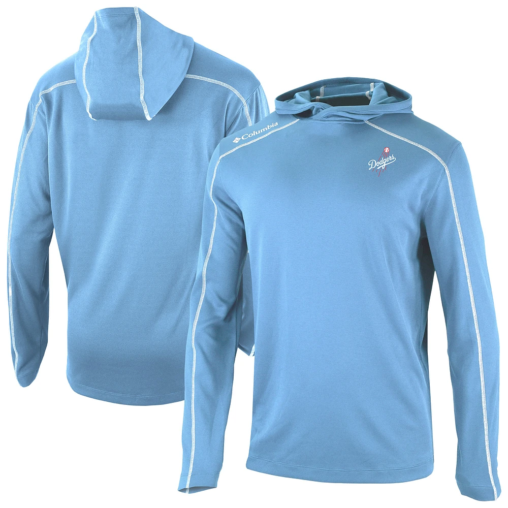 Men's Columbia Light Blue Los Angeles Dodgers Omni-Wick Shotgun Pullover Hoodie