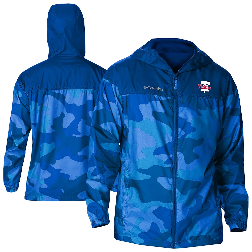 Men's Columbia Royal Philadelphia Phillies Camo Flash Challenger Full-Zip Windbreaker Jacket