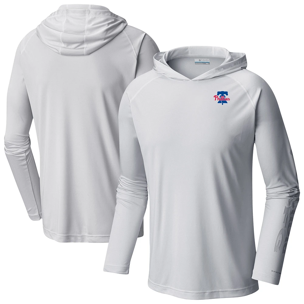Men's Columbia Philadelphia Phillies Omni-Wick Terminal Tackle Raglan Long Sleeve Hoodie T-Shirt