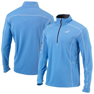 Men's Columbia White Los Angeles Dodgers Omni-Wick Shotgun Quarter-Zip Jacket