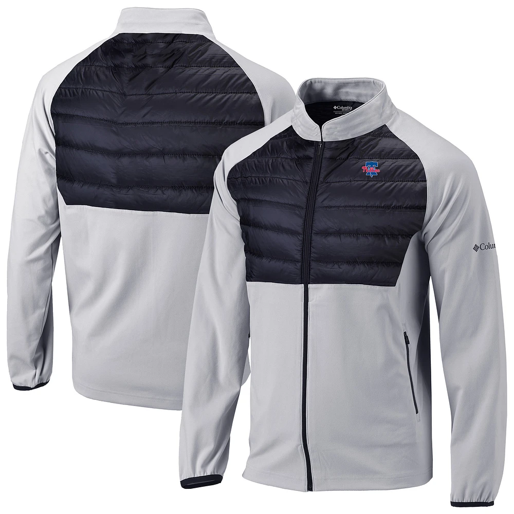 Men's Columbia Gray Philadelphia Phillies Omni-Wick The Element Full-Zip Jacket