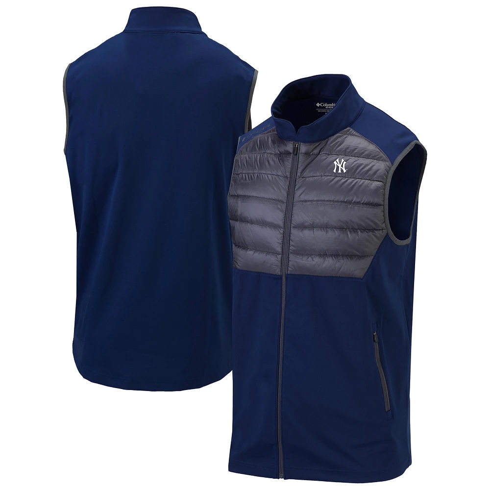 Men's Columbia Navy New York Yankees Omni-Wick The Element Full-Zip Vest
