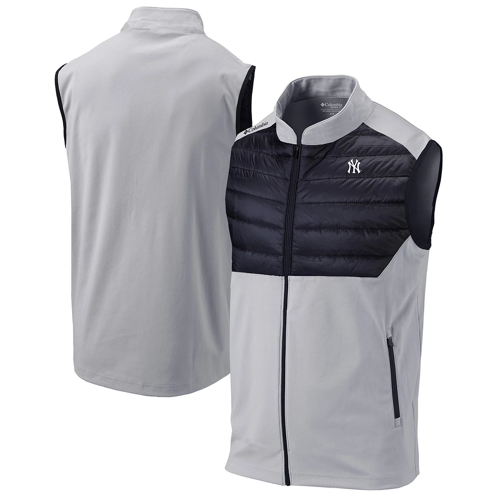 Men's Columbia Gray New York Yankees Omni-Wick The Element Full-Zip Vest