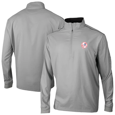 Men's Columbia Gray New York Yankees Omni-Wick Bogey's Paradise Quarter-Zip Top