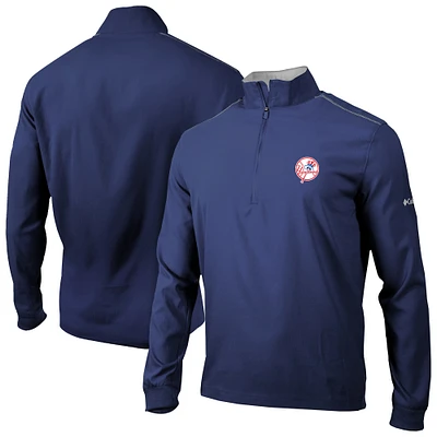 Men's Columbia Navy New York Yankees Omni-Wick Bogey's Paradise Quarter-Zip Top