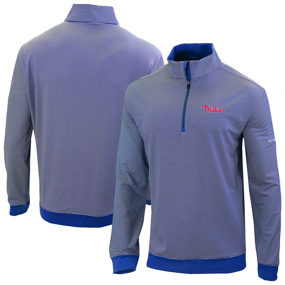 Men's Columbia Royal Philadelphia Phillies Omni-Wick Even Lie Quarter-Zip Pullover Top