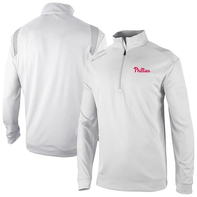 Men's Columbia Philadelphia Phillies Oakland Downs Omni-Wick Quarter-Zip Top