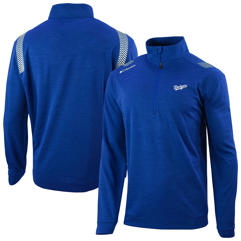 Men's Columbia Royal Los Angeles Dodgers Oakland Downs Omni-Wick Quarter-Zip Top