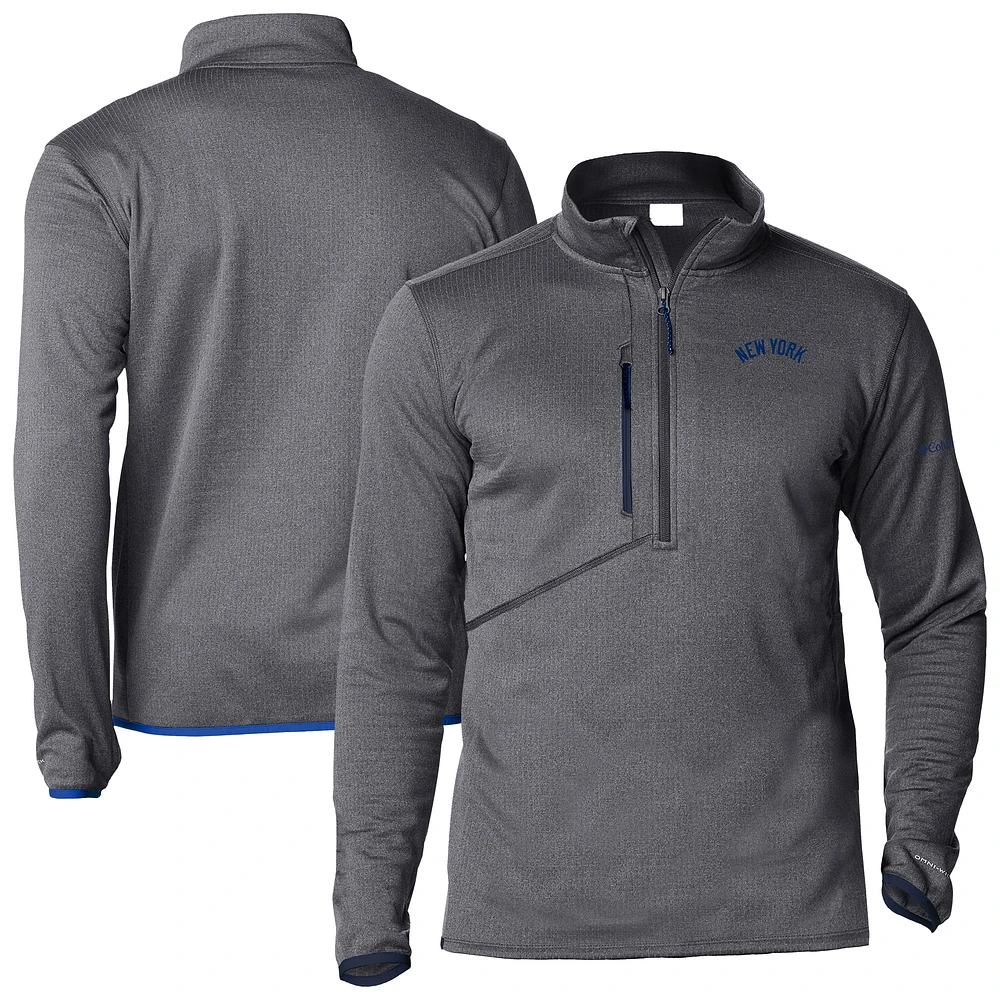 Men's Columbia Navy New York Yankees Park View Omni-Wick Half-Zip Top