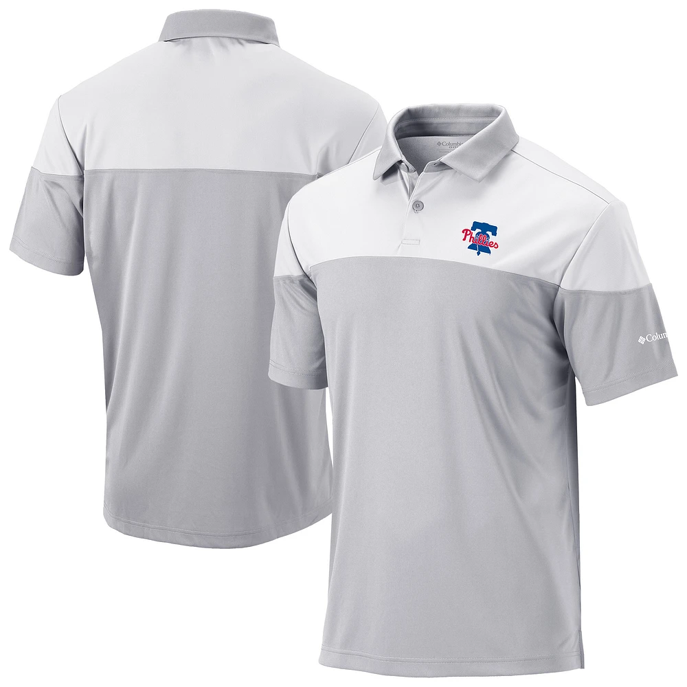 Men's Columbia Gray Philadelphia Phillies Omni-Wick Best Ball Polo