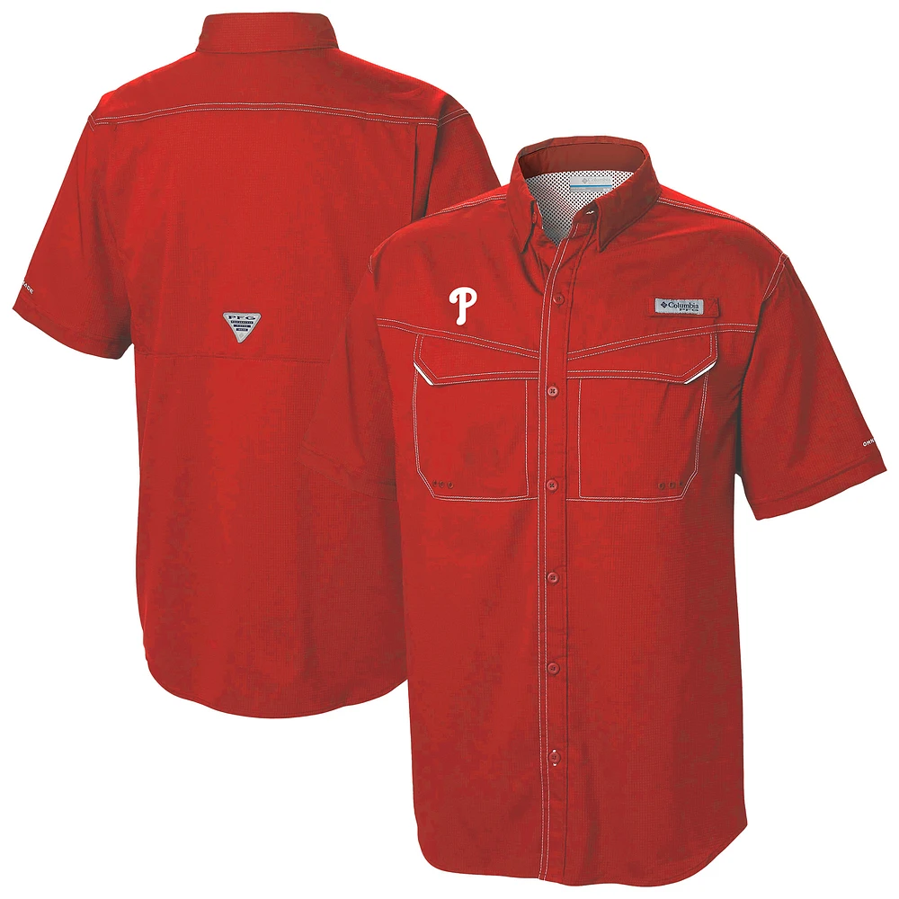 Men's Columbia Philadelphia Phillies Omni-Wick Low Drag Offshore Button-Up Shirt