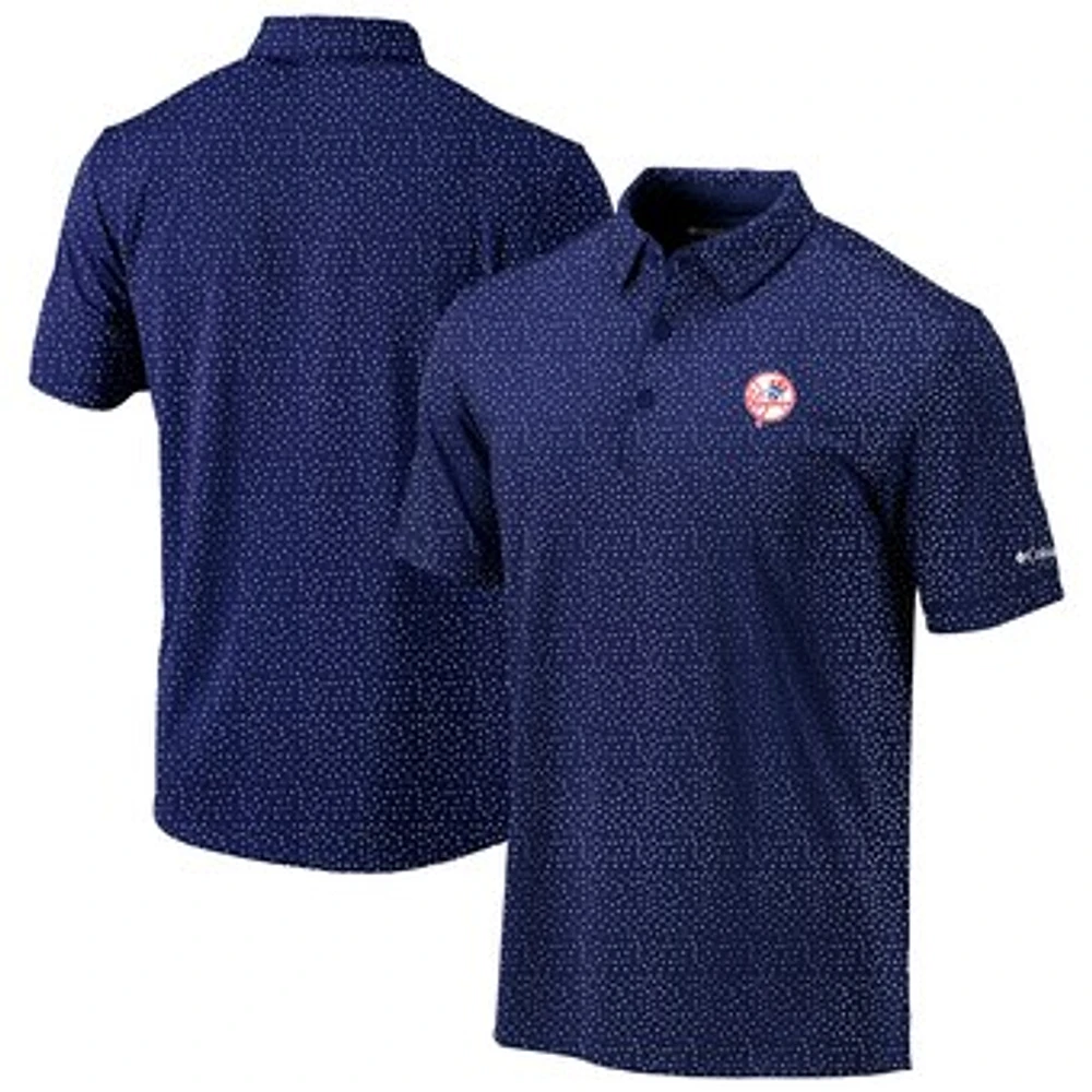 Men's Columbia Navy New York Yankees Omni-Wick Slicer Polo