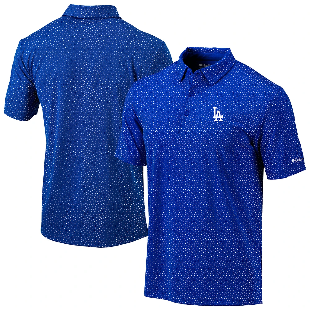 Men's Columbia Royal Los Angeles Dodgers Omni-Wick Slicer Polo