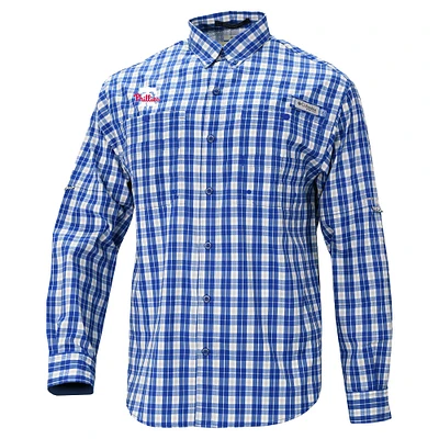 Men's Columbia Royal Philadelphia Phillies Super Slack Tide Omni-Wick Button-Up Shirt