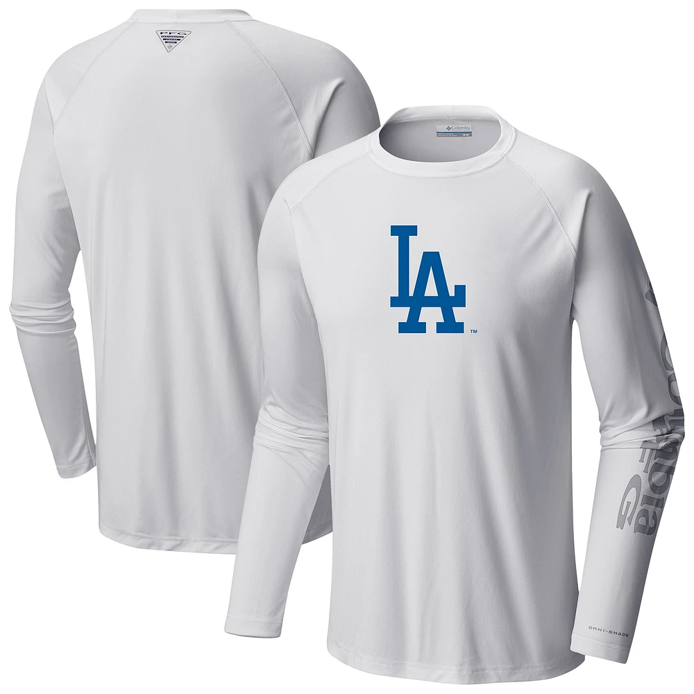 Men's Columbia Gray Los Angeles Dodgers Terminal Tackle Long Sleeve T-Shirt