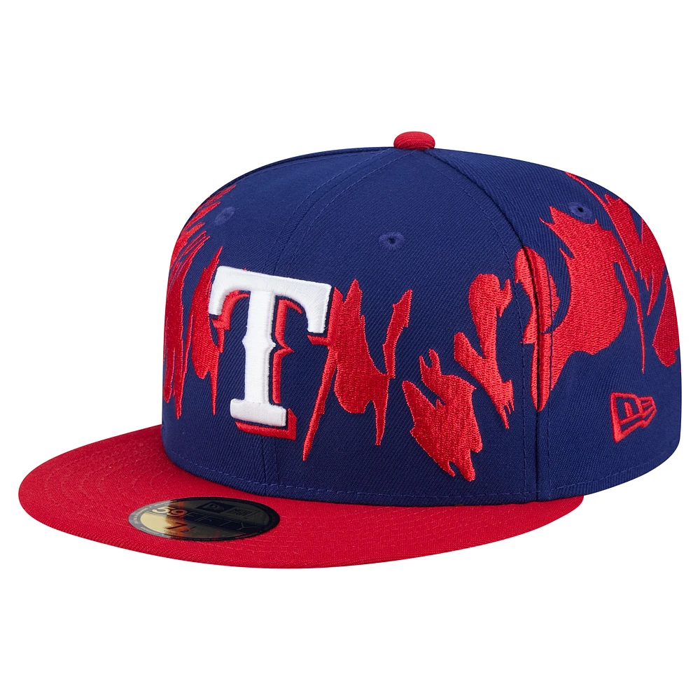 Men's New Era Royal/Red Texas Rangers Retro Pattern 59FIFTY Fitted Hat