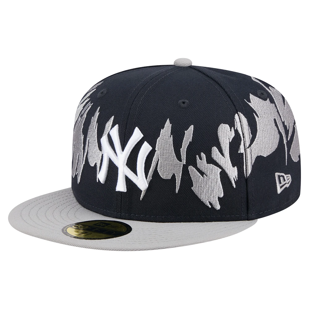 Men's New Era Navy/Gray York Yankees Retro Pattern 59FIFTY Fitted Hat