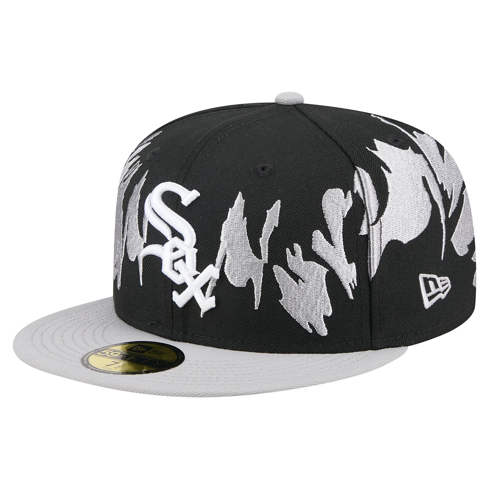 Men's New Era Black/Gray Chicago White Sox Retro Pattern 59FIFTY Fitted Hat