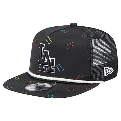Men's New Era Black Los Angeles Dodgers Gummy Golfer Trucker Adjustable Hat