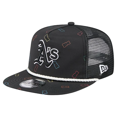 Men's New Era Black Athletics Gummy Golfer Trucker Adjustable Hat