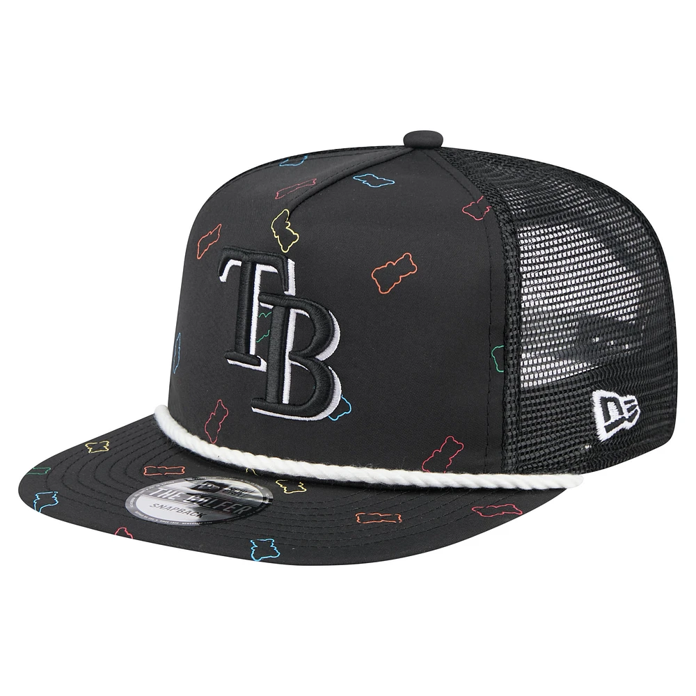 Men's New Era Black Tampa Bay Rays Gummy Golfer Trucker Adjustable Hat