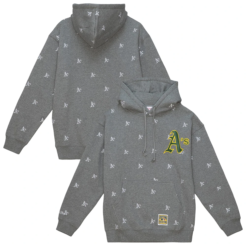 Men's Mitchell & Ness Gray Athletics Repeat Pullover Hoodie