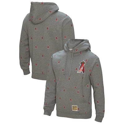 Men's Mitchell & Ness Gray Los Angeles Angels Repeat Pullover Hoodie