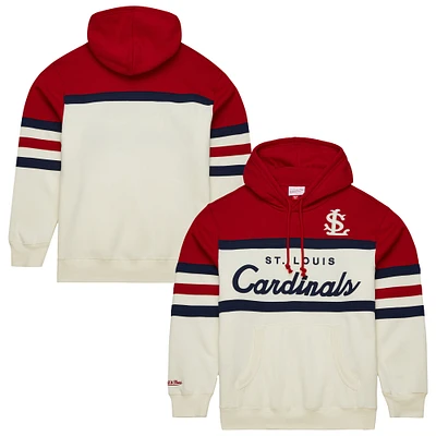 Men's Mitchell & Ness Cream St. Louis Cardinals Head Coach Pullover Hoodie