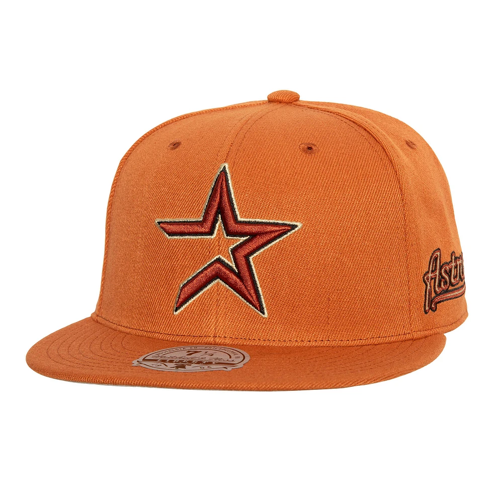 Men's Mitchell & Ness Orange Houston Astros Cooperstown Collection Fitted Hat