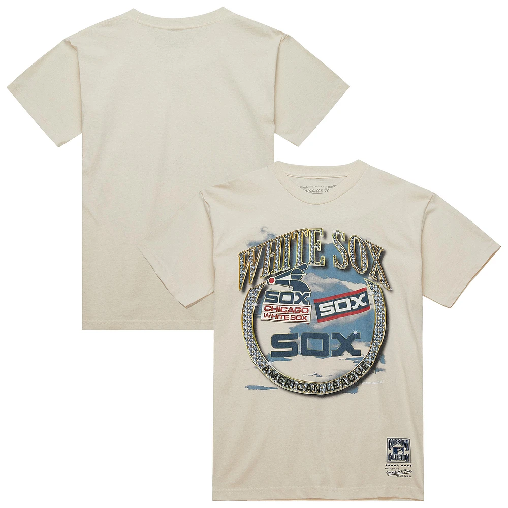Men's Mitchell & Ness Cream Chicago White Sox Cooperstown Collection Crown Jewels T-Shirt