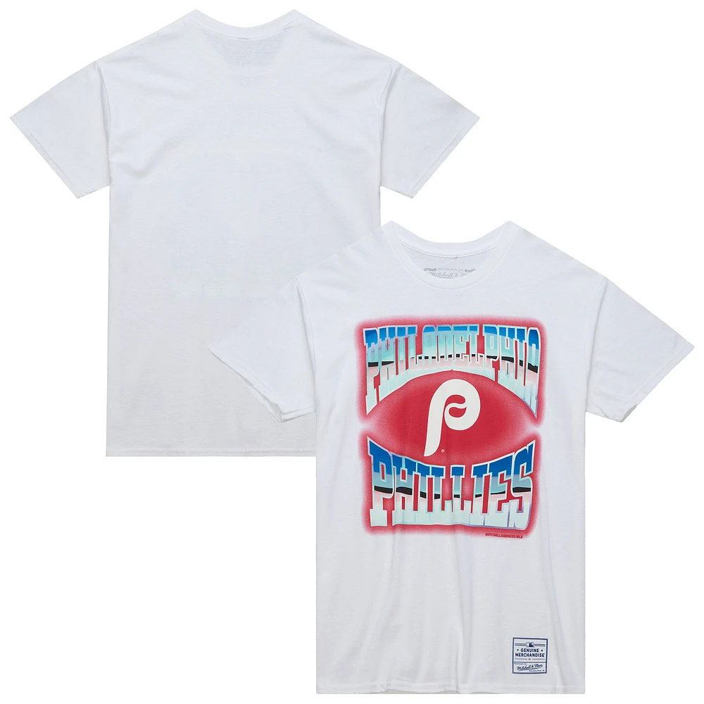 Men's Mitchell & Ness White Philadelphia Phillies Stateside Pastel T-Shirt