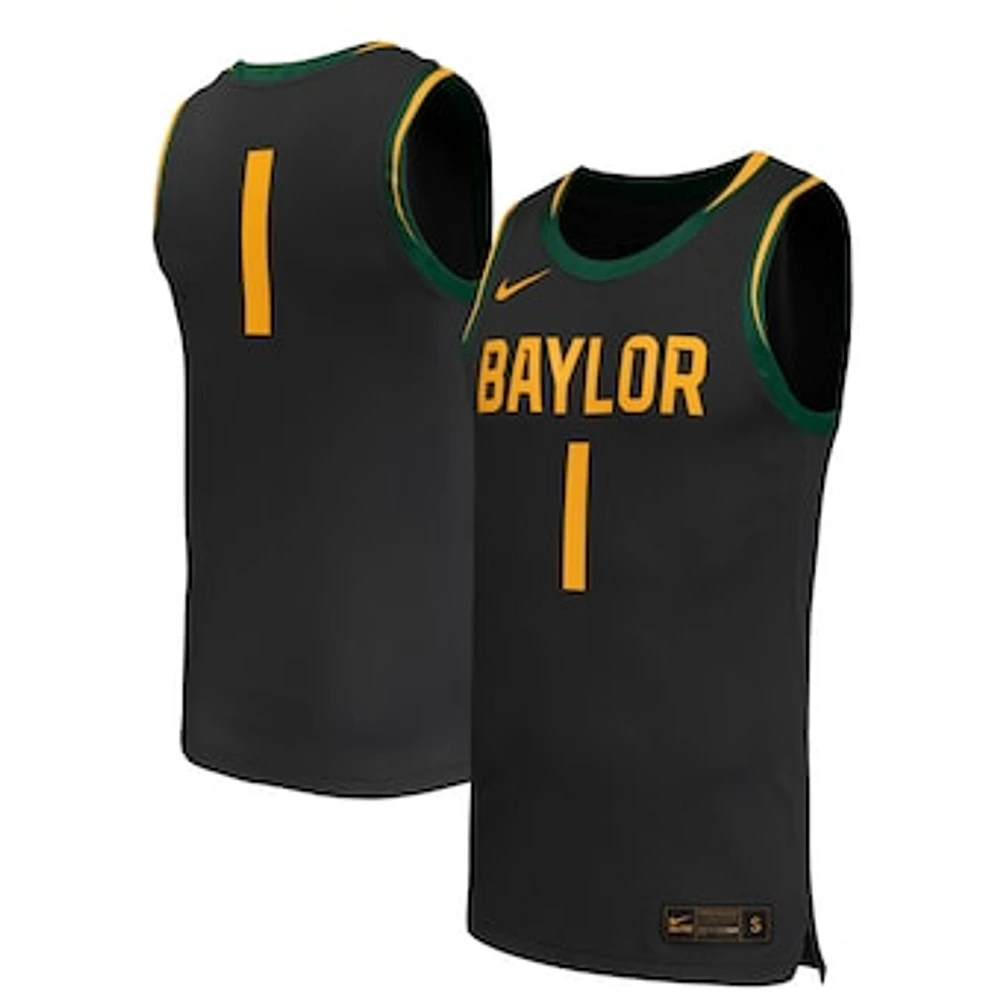 Men's Nike #1 Black Baylor Bears Replica Basketball Jersey