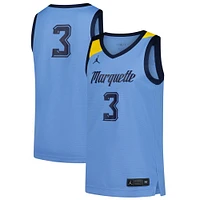 Men's Jordan Brand #3 Blue Marquette Golden Eagles Replica Basketball Jersey
