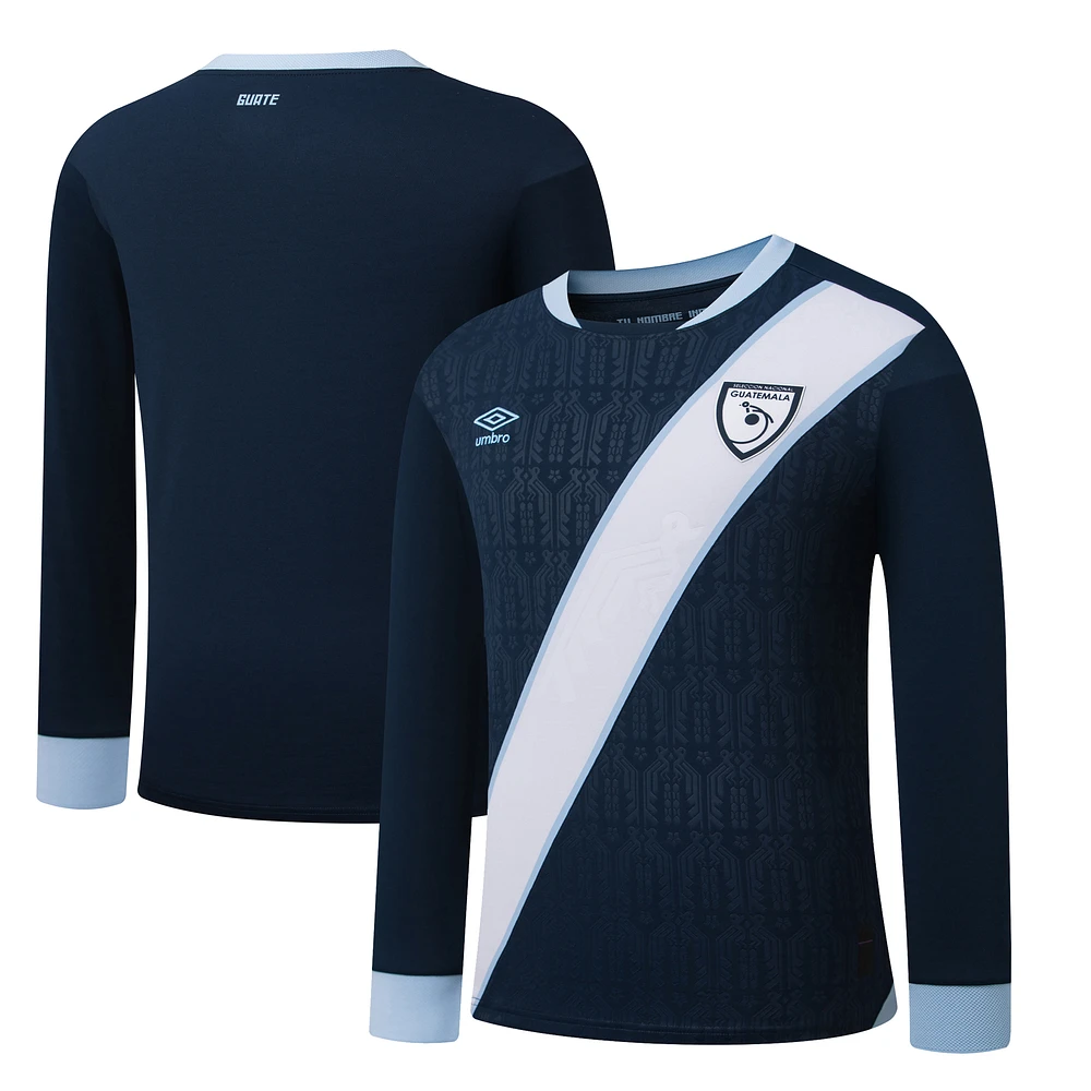 Men's Umbro Navy Guatemala National Team 2025 Away Replica Long Sleeve Jersey