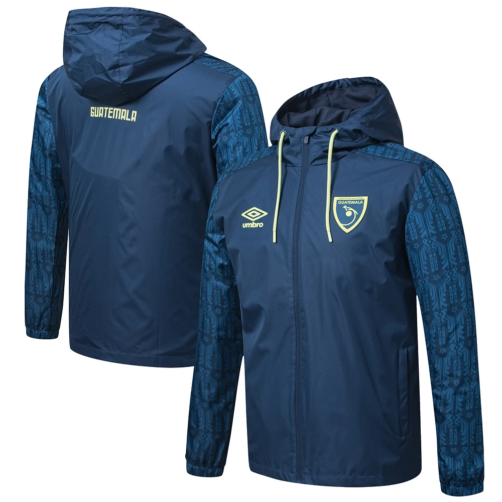 Men's Umbro Navy Guatemala National Team 2025 Full-Zip Rain Jacket