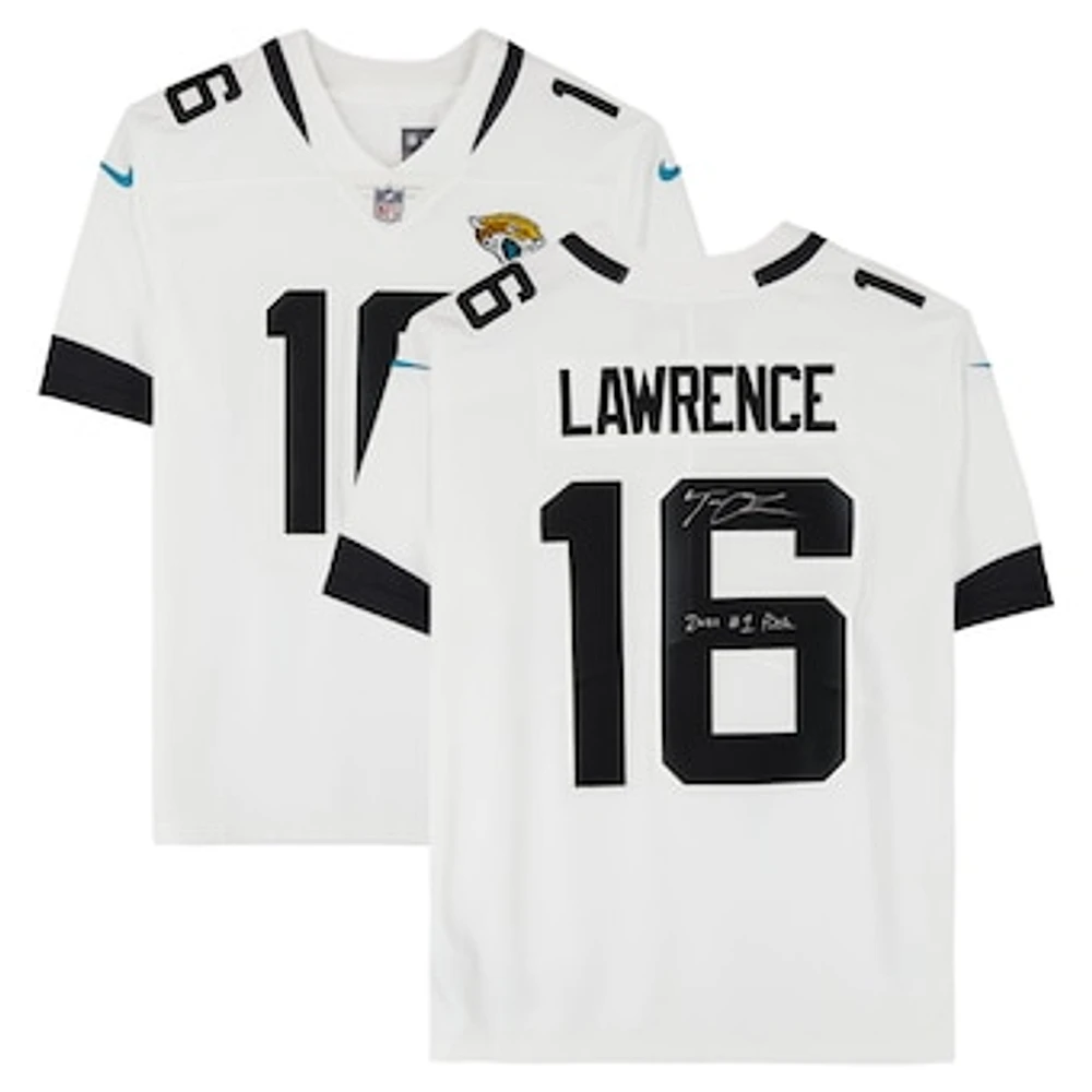 Trevor Lawrence Jacksonville Jaguars Autographed White Nike Limited Jersey with "2021 #1 Pick" Inscription