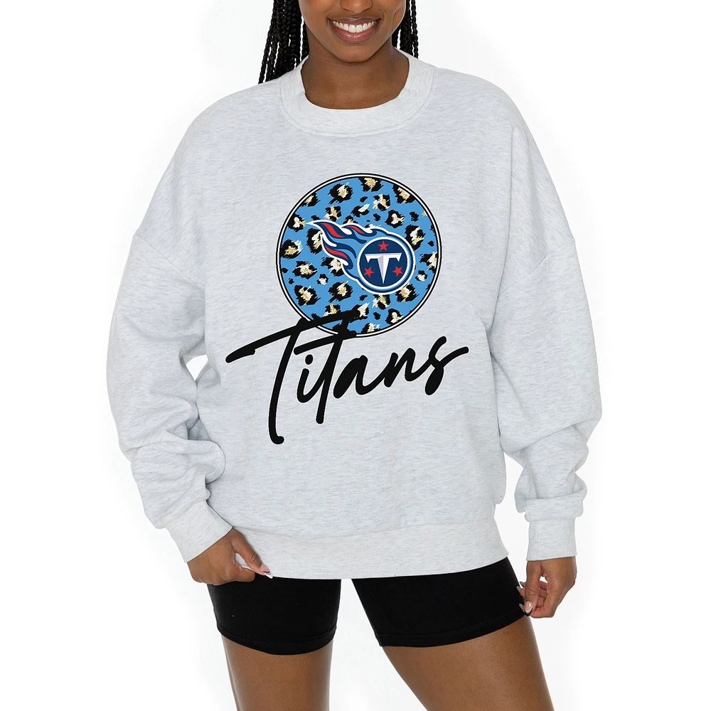 Unisex Gameday Couture Ash Tennessee Titans Going Wild Premium Fleece Pullover Sweatshirt